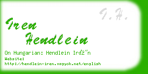 iren hendlein business card